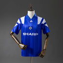 Hamburger SV Dritttrikot 1992/93 Retro Fan-Version in Blau, Ansicht von vorne.