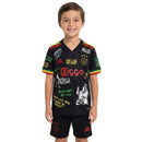 Ajax Amsterdam Kinder-Set Bob Marley Edition 25/26 Trikot und Shorts in Schwarz.