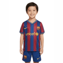 Kinder - Set Barcelona Heimtrikot 09/10 Blau und Granat (Retro) - SHOP DES SPIELERS