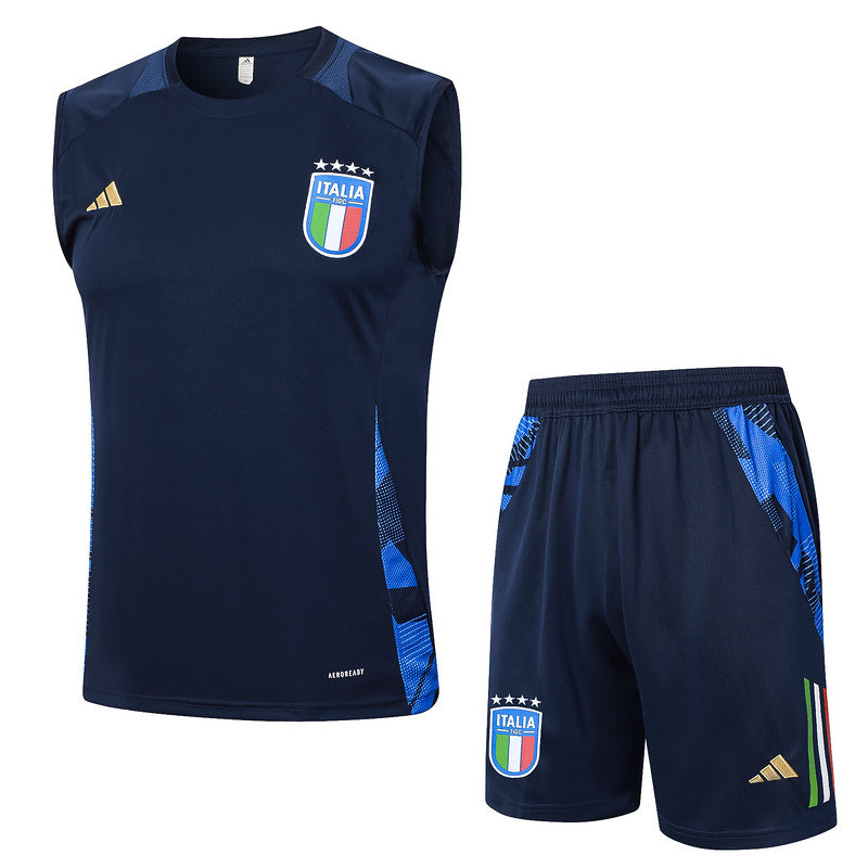 Italien Trainingsset 24/25 Ärmelloses Shirt und Shorts