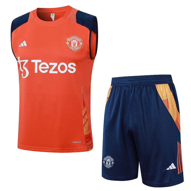 Manchester United Trainingsset 24/25 Ärmelloses Shirt und Shorts