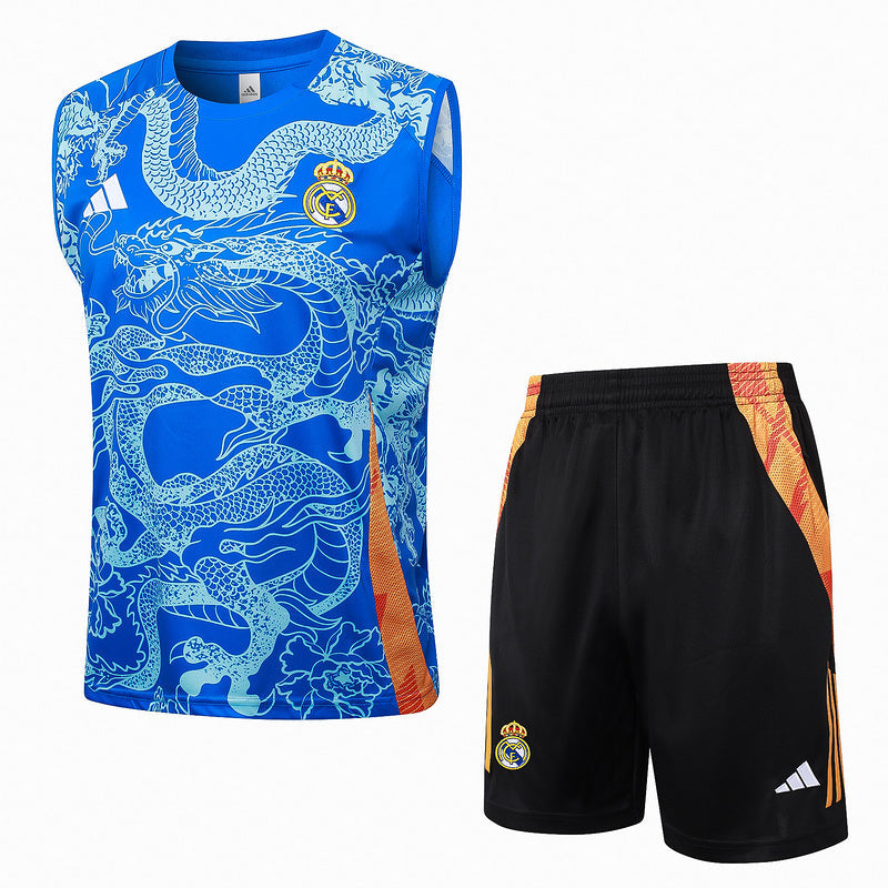 Real Madrid Trainingsset 24/25 Ärmelloses Shirt und Shorts