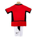 Manchester United Kinder - Set Heimtrikot 02/04 Rot und Weiß (Retro) - SHOP DES SPIELERS