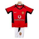 Manchester United Kinder - Set Heimtrikot 02/04 Rot und Weiß (Retro) - SHOP DES SPIELERS