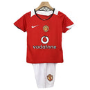 Manchester United Kinder - Set Heimtrikot 05/06 Rot und Weiß (Retro) - SHOP DES SPIELERS