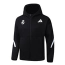 Real Madrid Trainingsanzug 2025/26 Jacke und Hose Schwarz mit Kapuze - Real Madrid, Real Madrid Trainingsanzug, 2025/26, Real Madrid Jacke, Sportbekleidung, Trainingsanzug Herren, Shop des Spielers, Fan-Version, Real Madrid Fanartikel, Trainingsset, Real Madrid Schwarz